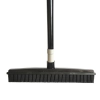 Pet hair cleaning telescopic long handle push floor sweeper bristles silicone broom brush